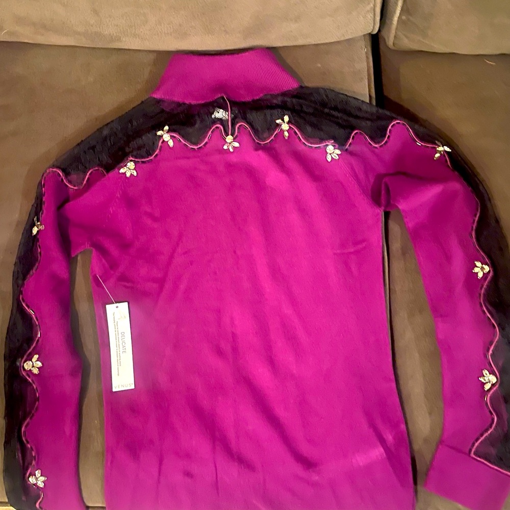 Venus Purple & Black lace sweater dress size small